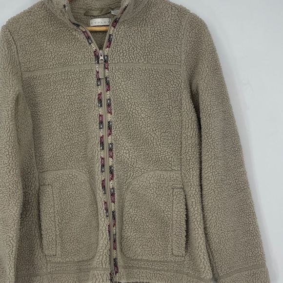 Tweeds Full Zip Sherpa Fleece Jacket | Size Large | Cozy Taupe - Picture 3 of 10